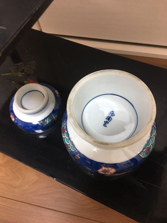 【色絵陶磁器・7組14点】＋飾り棚セット