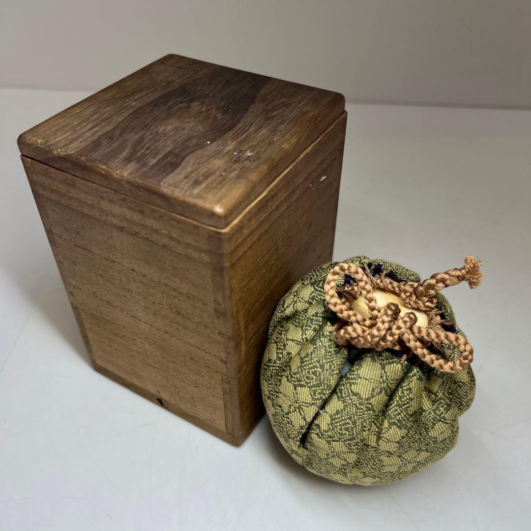 中国明時代　古染付茶入　木箱付　高さ約8㎝　東Y7-1226☆2Fタエサカ