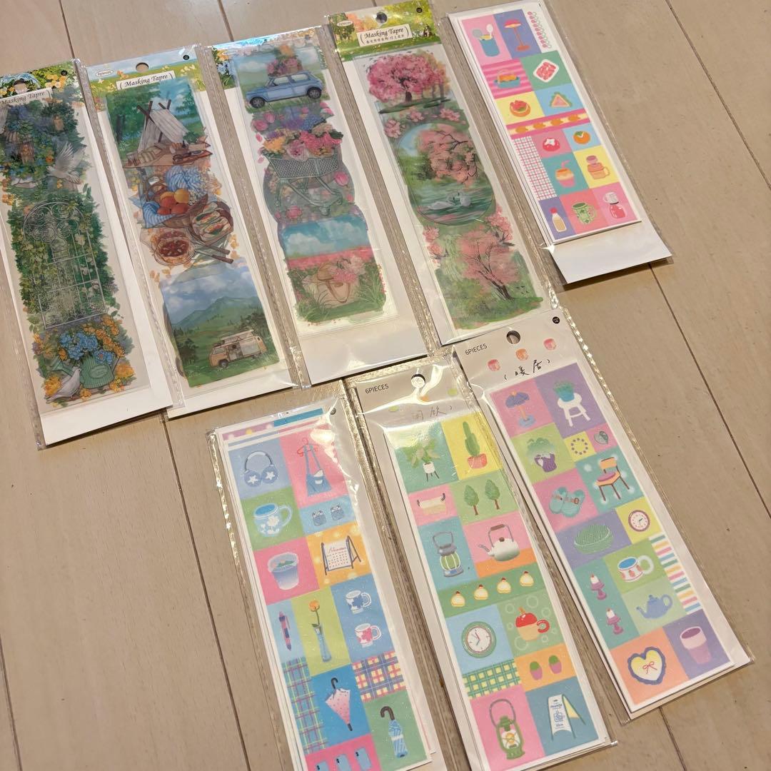 58点セット　海外マスキングテープ　大量まとめ売り　マステ　シール　pet 手帳