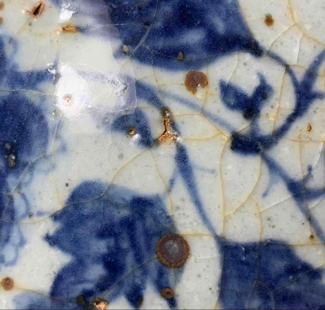 中国 染付草花瓶　f2250920