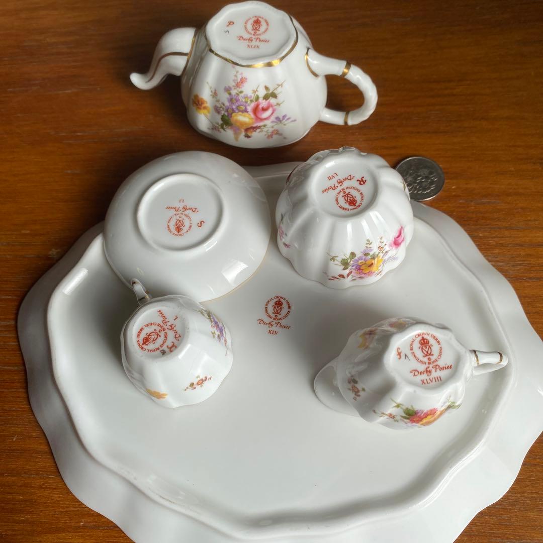 レア　ロイヤルクラウンダービー ポジー　ミニチュア　ティーセット
