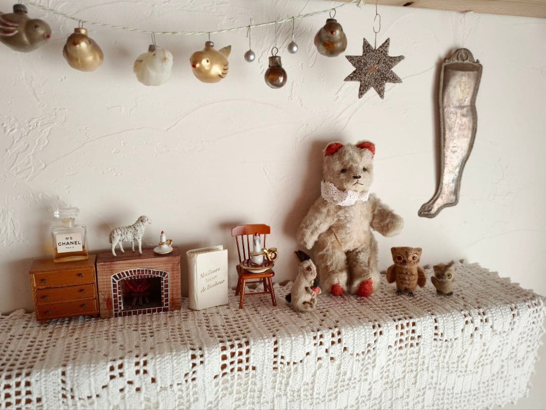 *vintage rabbit ❀ ダークグレーのお耳と尻尾 可愛い ウサちゃん