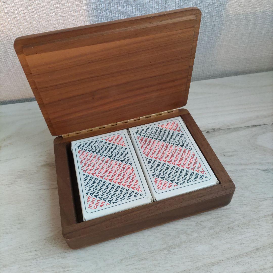 〚超レア〛AmericanAirline アメリカン航空　木製トランプケース