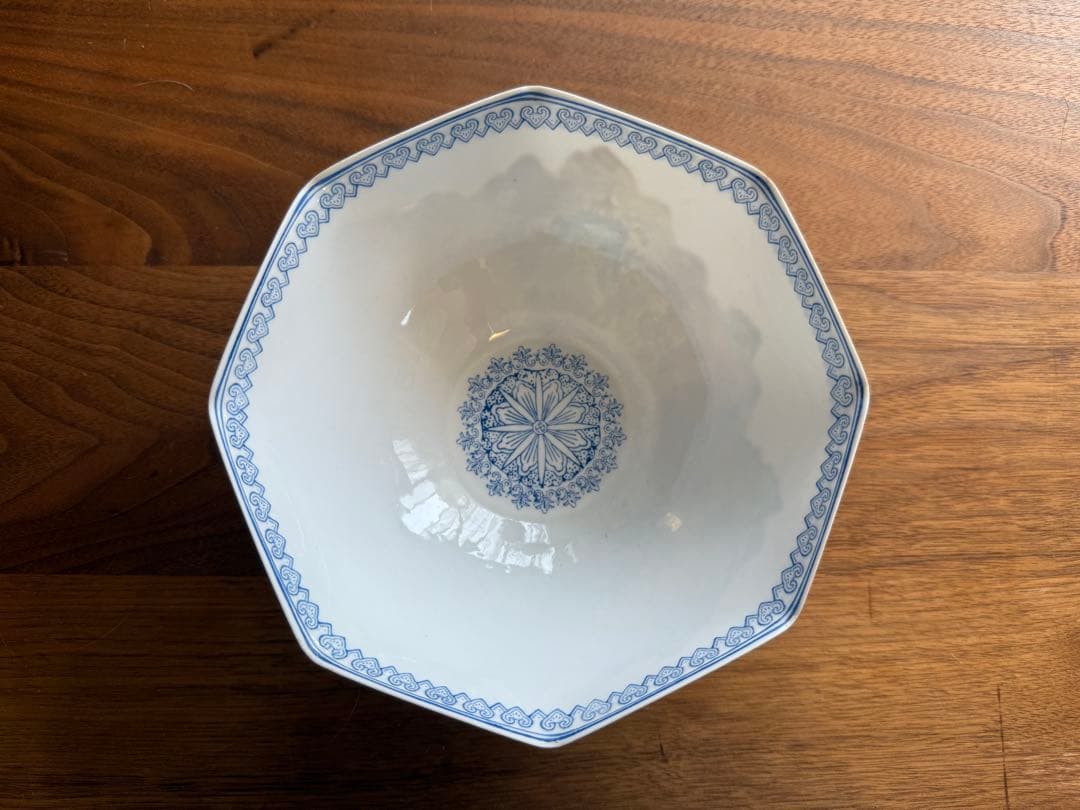 中国 景德鎮 山水　薄胎磁器 六角鉢 一客