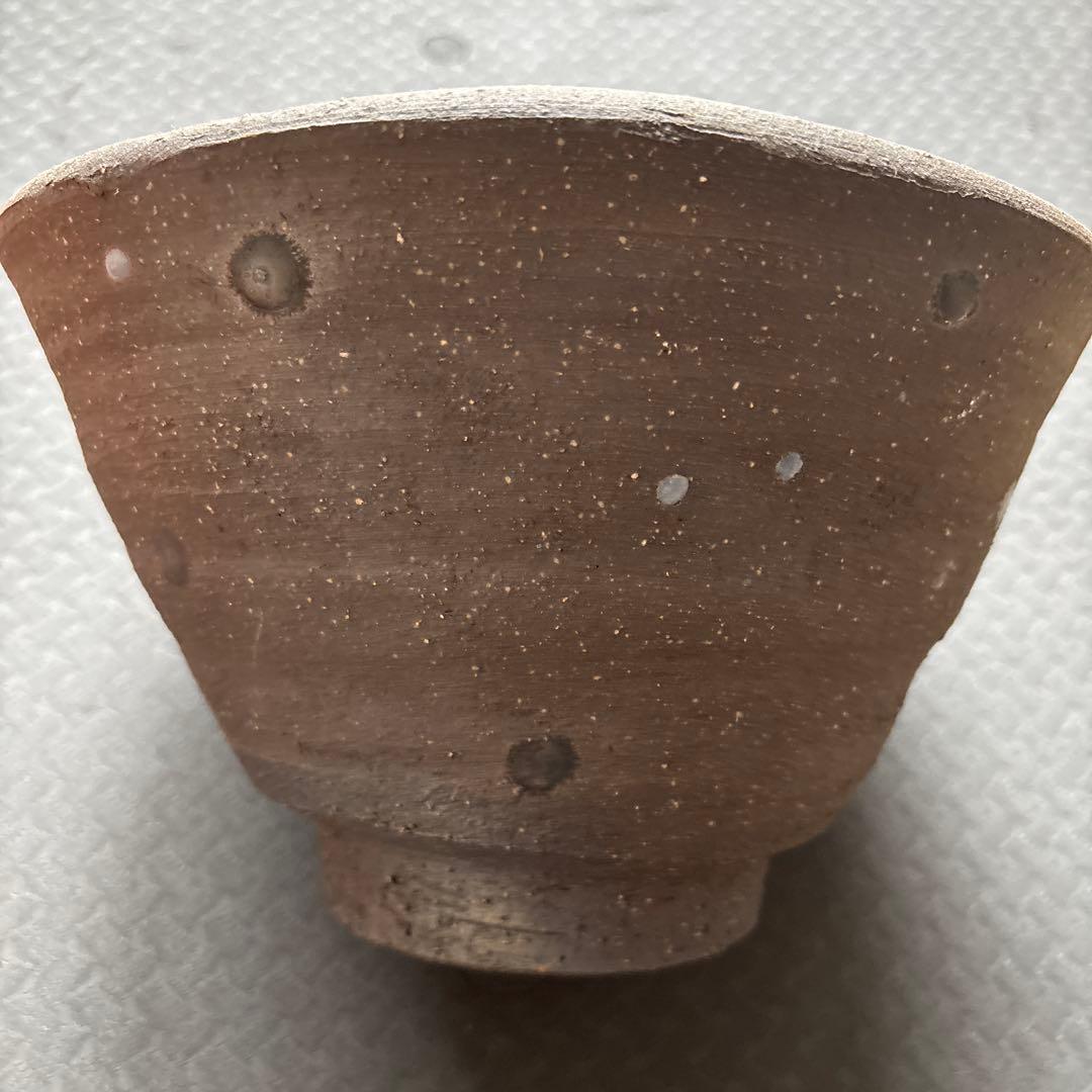 荒木義隆氏作 黒色陶器鉢(ワインクーラー)青点付き