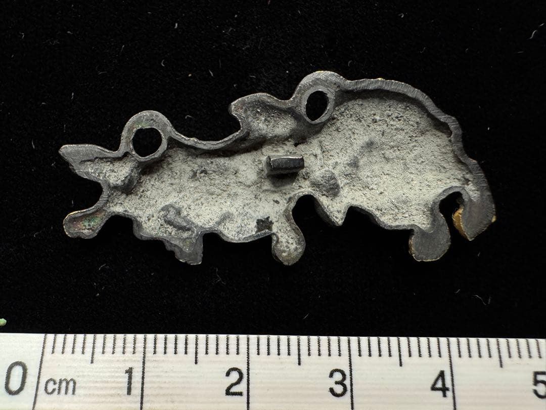 麒麟図 目貫 赤銅 無銘 日本刀 刀装具 骨董 古美術 江戸期