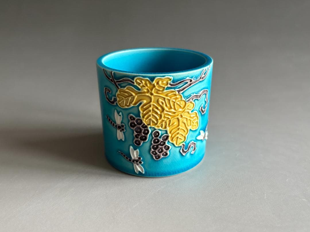 福ちゃんさん　中村翠嵐　浅黄交趾蜻蛉　蓋置　茶道具