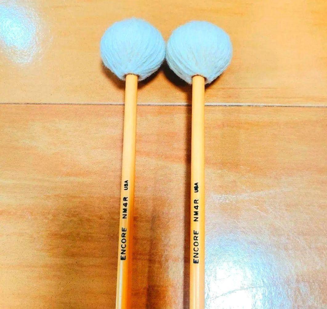 美品 アンコール マリンバ マレット 三村奈々恵 ミディアム ラタン柄 NM4R