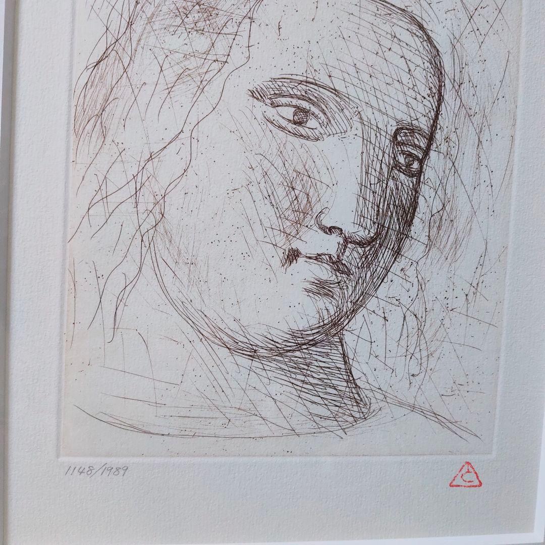 有本利夫 銅版画 「男の顔」オリジナル 限定版