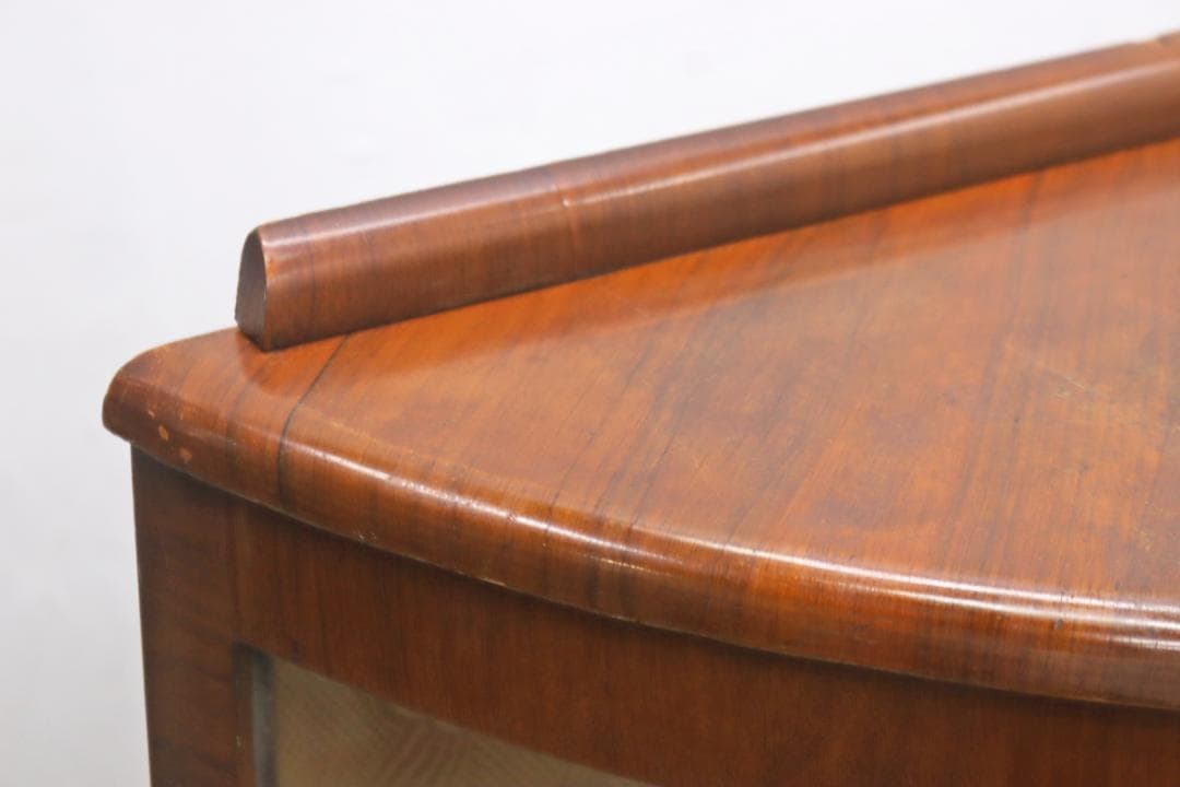 イギリス ヴィンテージ ガラス ラウンド キャビネット 飾り棚 食器棚 ラック