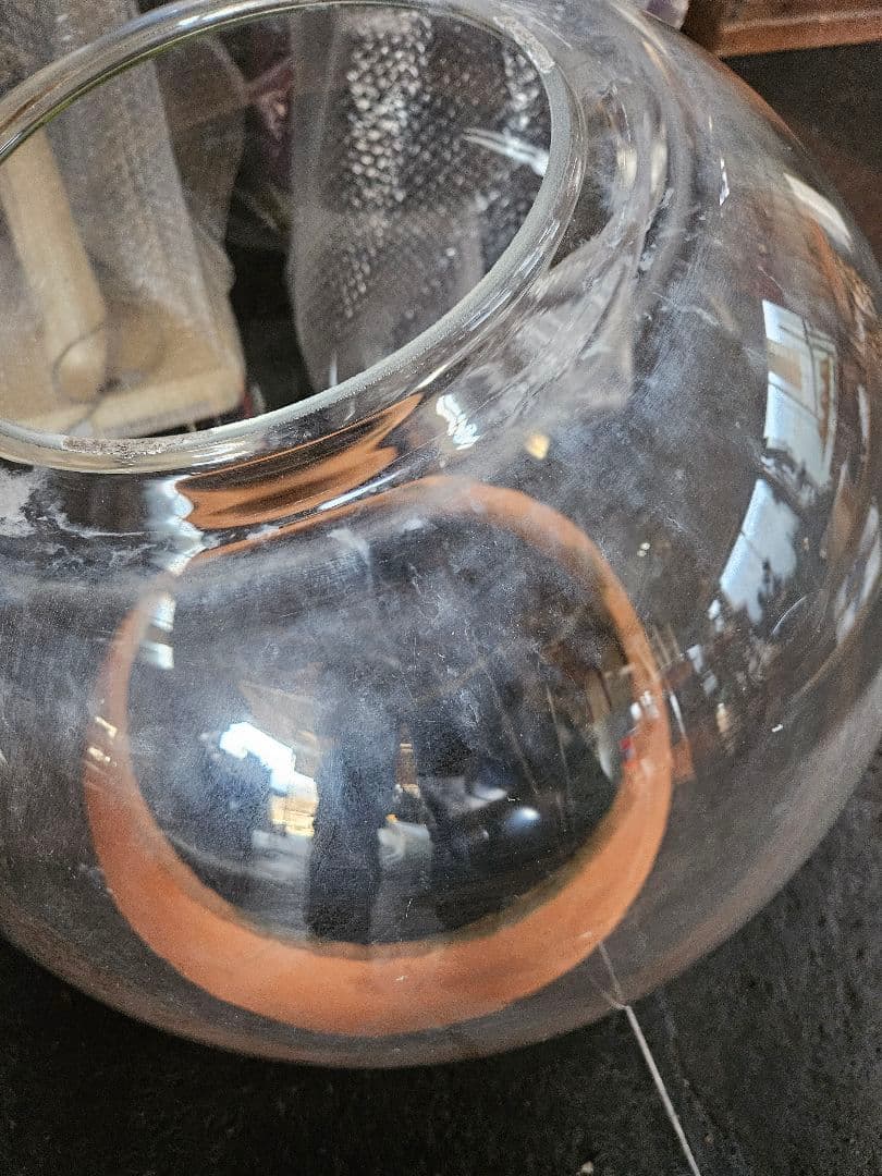 ヴィンテージ ガラスのオブジェ ボトル メダカ鉢 金魚鉢 硝子瓶 レトロ 置物