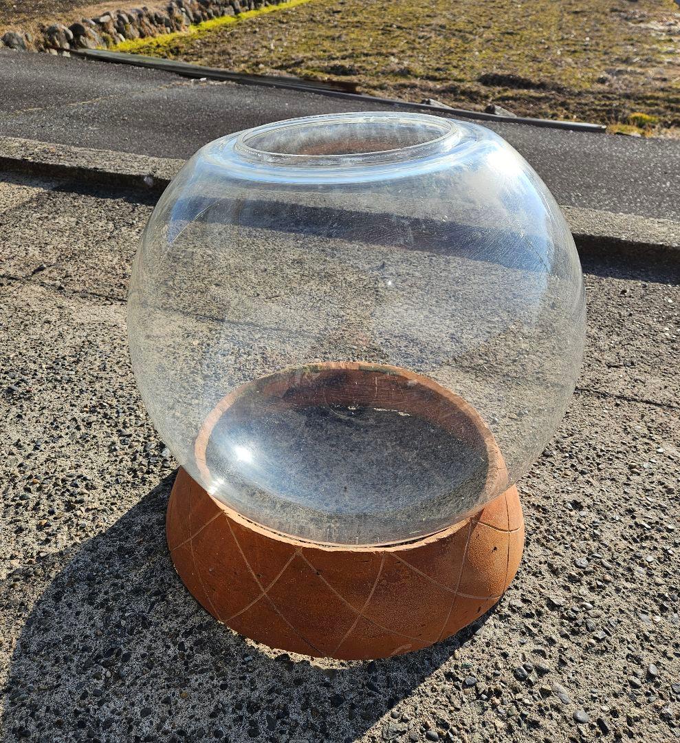 ヴィンテージ ガラスのオブジェ ボトル メダカ鉢 金魚鉢 硝子瓶 レトロ 置物