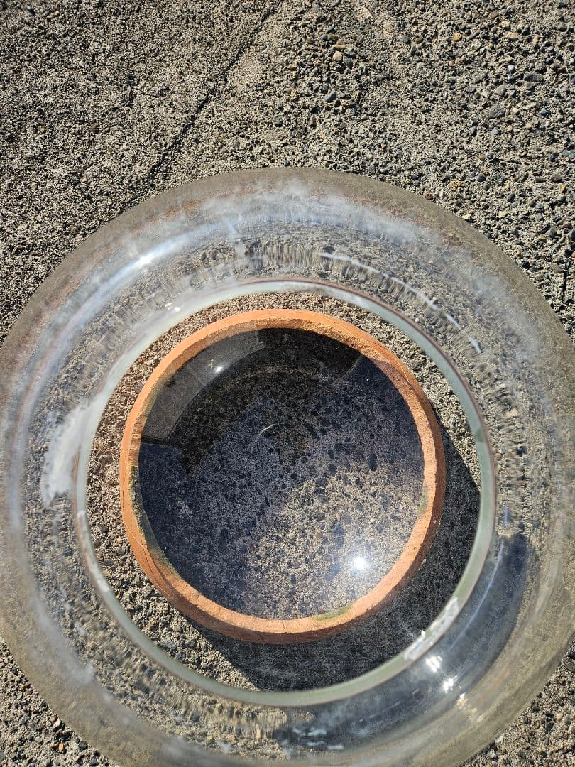 ヴィンテージ ガラスのオブジェ ボトル メダカ鉢 金魚鉢 硝子瓶 レトロ 置物