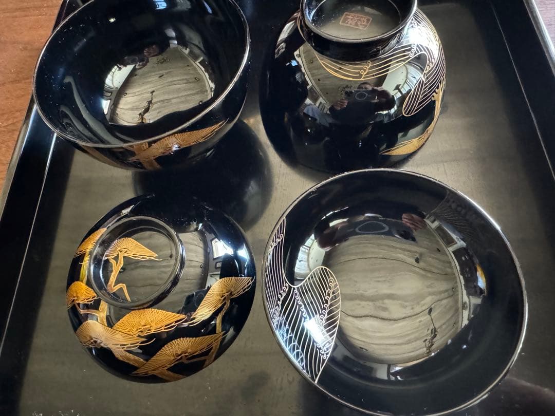 輪島塗（重要無形文化財）金蒔絵　高級汁椀　龍作　ペア