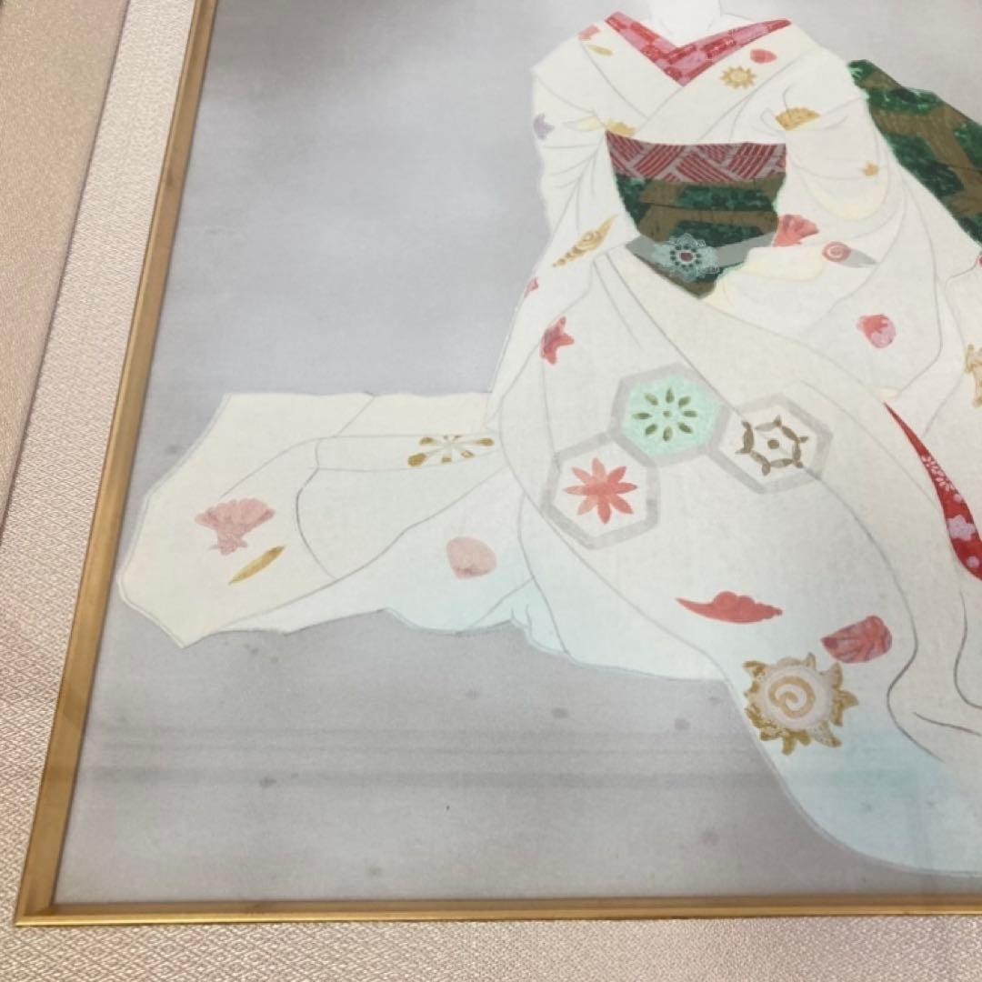 小倉遊亀 「舞妓」 木版画 美人画 着物 絵画 額縁 画家 芸術 美術 工芸品