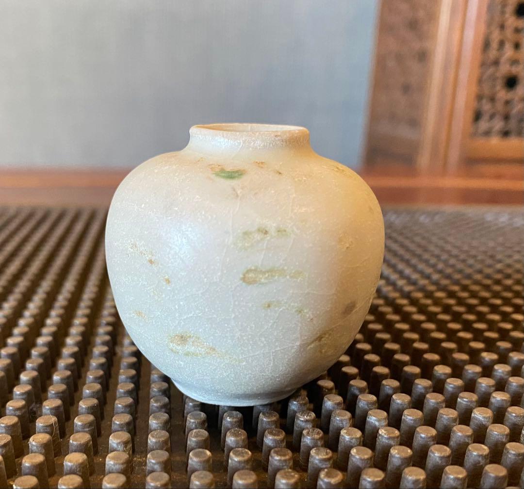 安南焼・アナミス　ミニ染付花器　　　鑑賞台付 一輪挿し　ヴィンテージ　レア