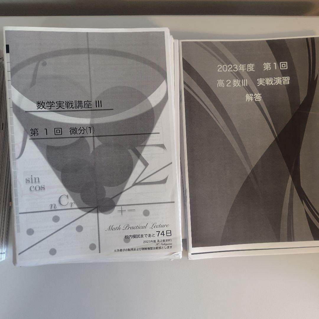鉄緑会　高2数Ⅲセットテキスト&プリント（数学実践講座Ⅲ問題集のみありません）