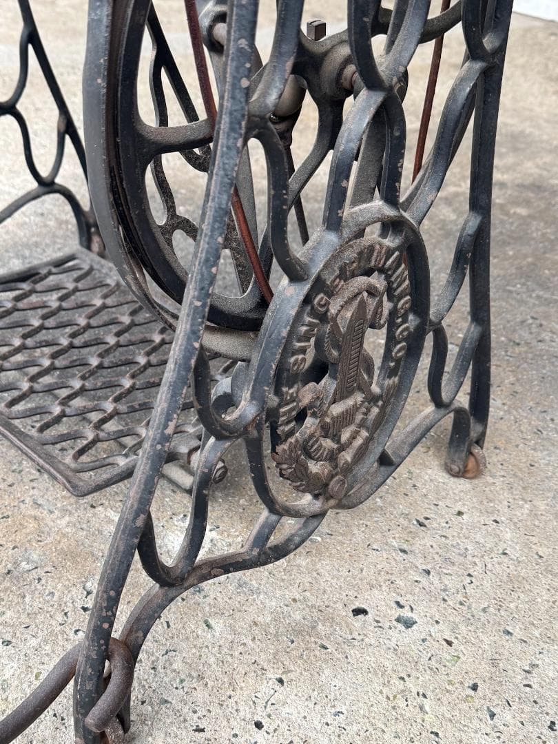 ◆超希少◆シンガーミシン専用チェア付　アンティーク　ミシンなし　作業台　テーブル