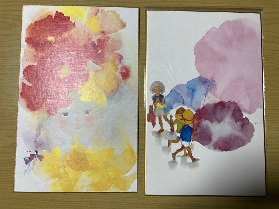 『いわさきちひろのせかい』他 色紙28枚 本１冊【おまけ】専用額