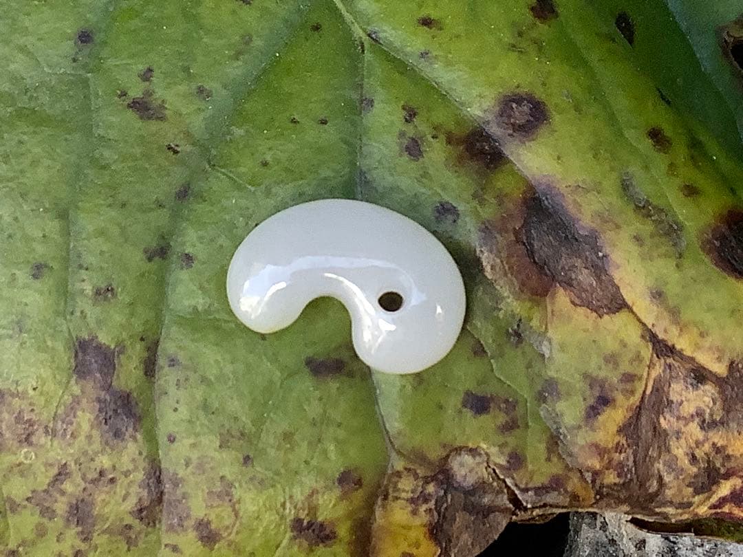 鑑定機関鑑別書付　氷*アイスジェイド糸魚川翡翠勾玉　お身近の守護石に本物を‼️