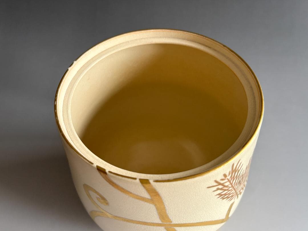 清閑寺釜　杉田祥平　色絵仁清松唐草画　水指　茶道具