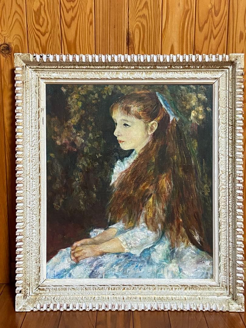 模写　ルノアール　イレーヌ嬢　油絵　額縁付き