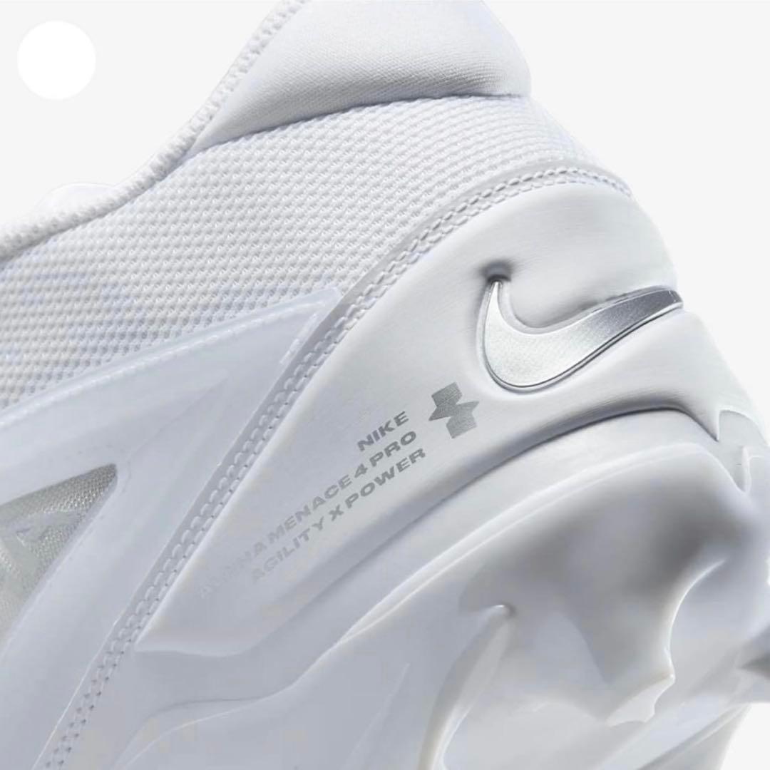 ナイキ 27 アルファメナス プロ アメフト スパイク シューズ 靴 白 g