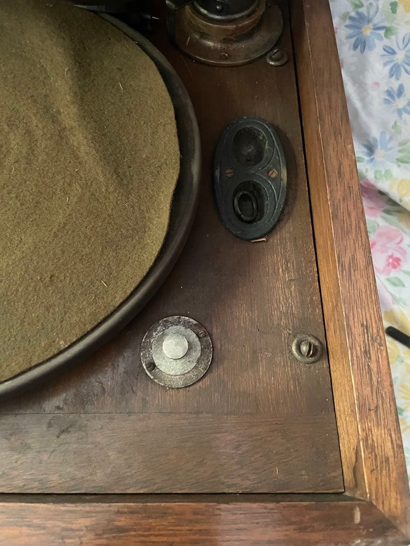 ZEPPELIN 手巻き蓄音機 木製キャビネット 昭和初期 アンティーク 現状品