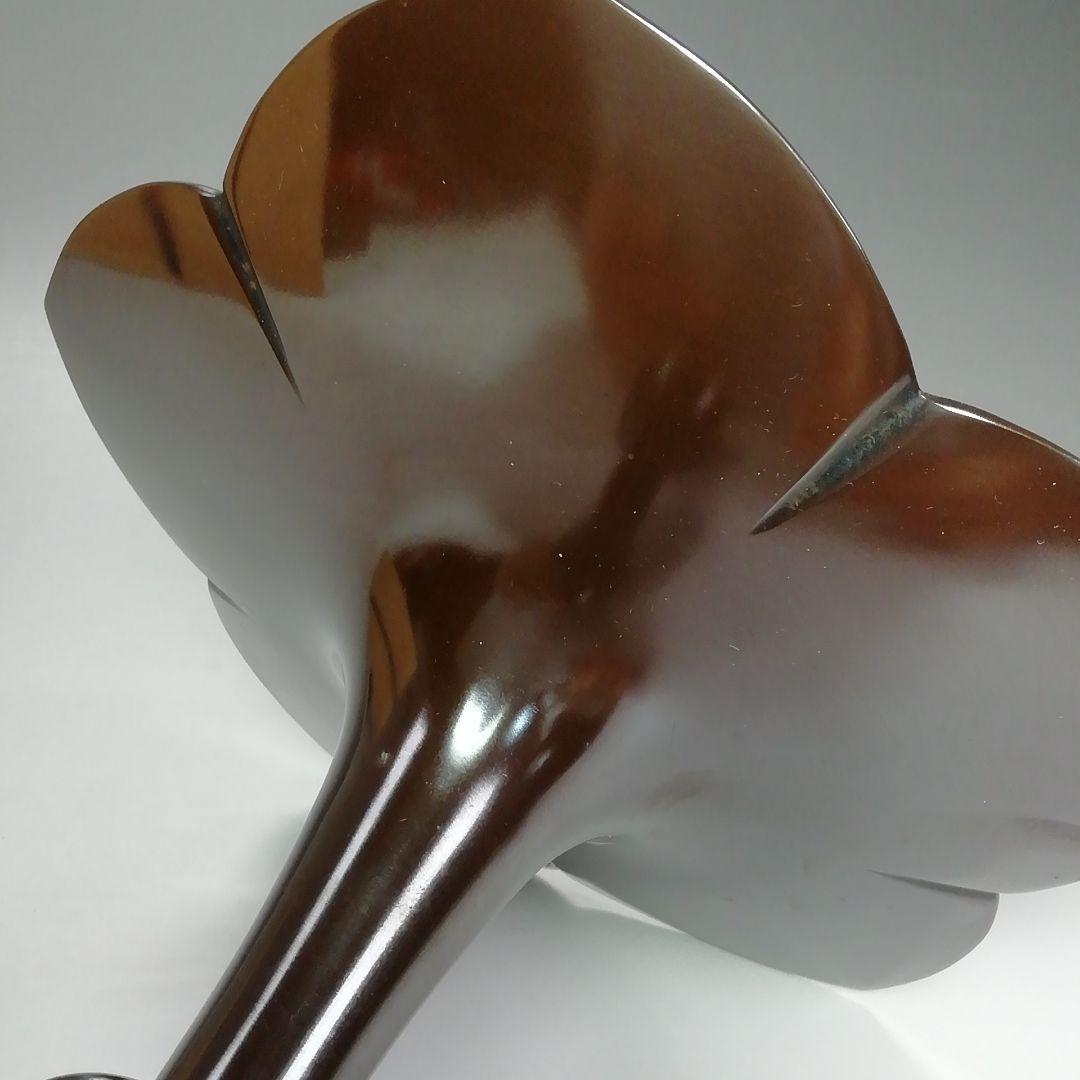 Ｓ４１２　花入　『唐銅　桔梗口　花入』『一ノ瀬宗也作』　共箱　花器