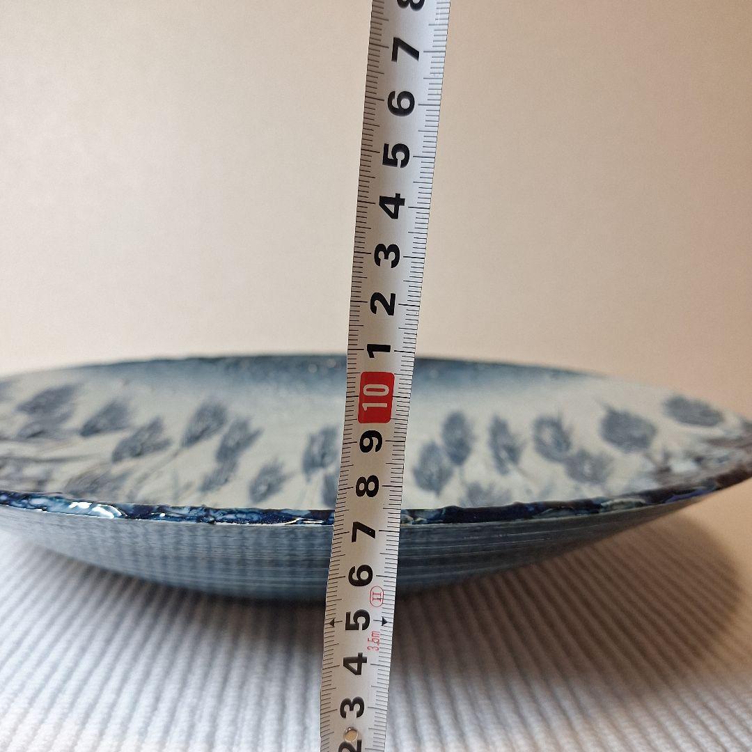 有田焼　草場正人作　染付大皿　日展陶芸作家　箱付　外寸370mm深さ75mm