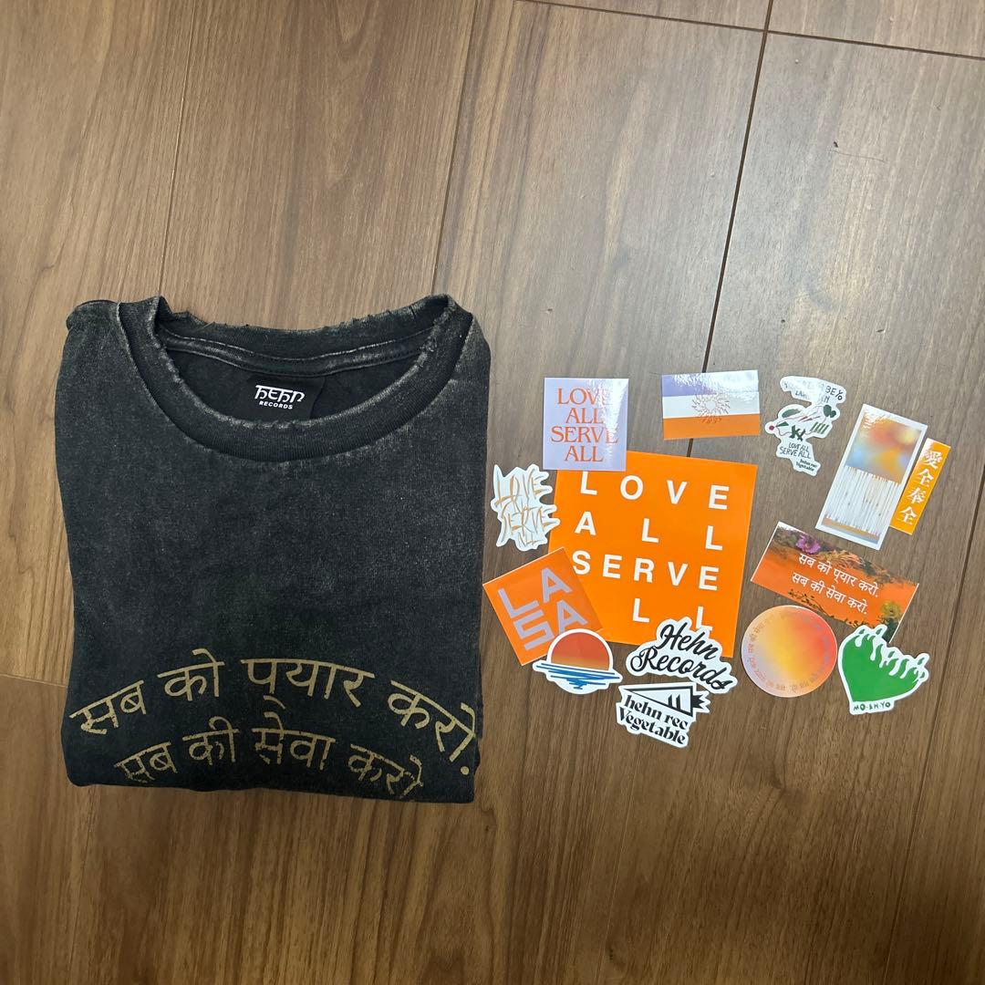 藤井風 黒LASAダメージロンT・Sサイズ&シール