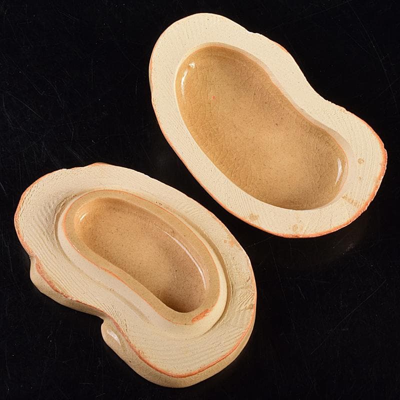 茶道具　萩焼　泥華窯造　十三代坂田泥華　羊香合　共箱　N　R7613