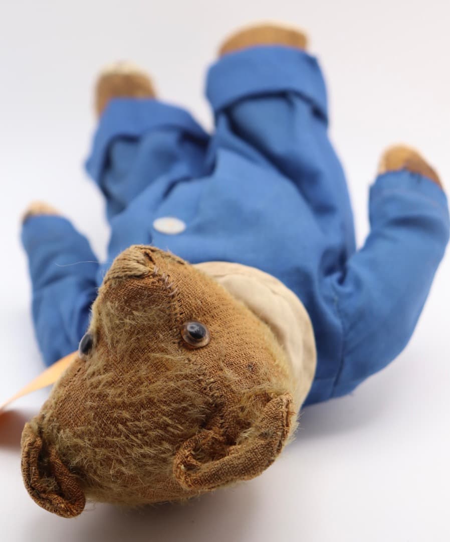 アメリカン・ビンテージ・ベア 29cm 青いロンパース 年代詳細不明