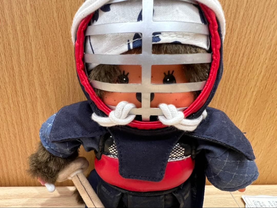 【タグ付き・希少】モンチッチ 剣道猿 人形 玩具 ぬいぐるみ 約20cm