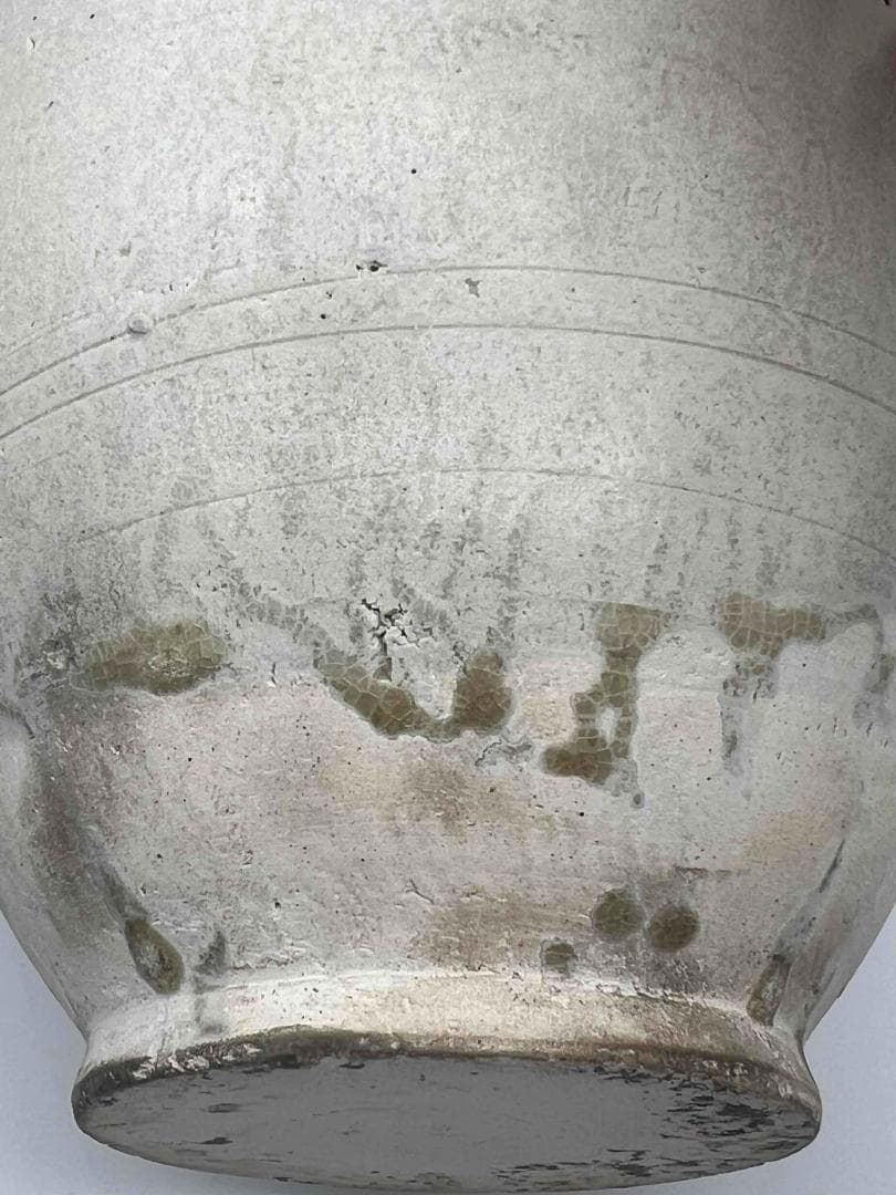 宋時代 白磁 定窯双環耳広口壺 水丞 宋磁 【旧家蔵出し】　名品(B-32)