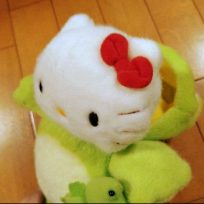 サンリオ　希少　タグ付き　ハローキティぬいぐるみ着ぐるみカエル1998年製