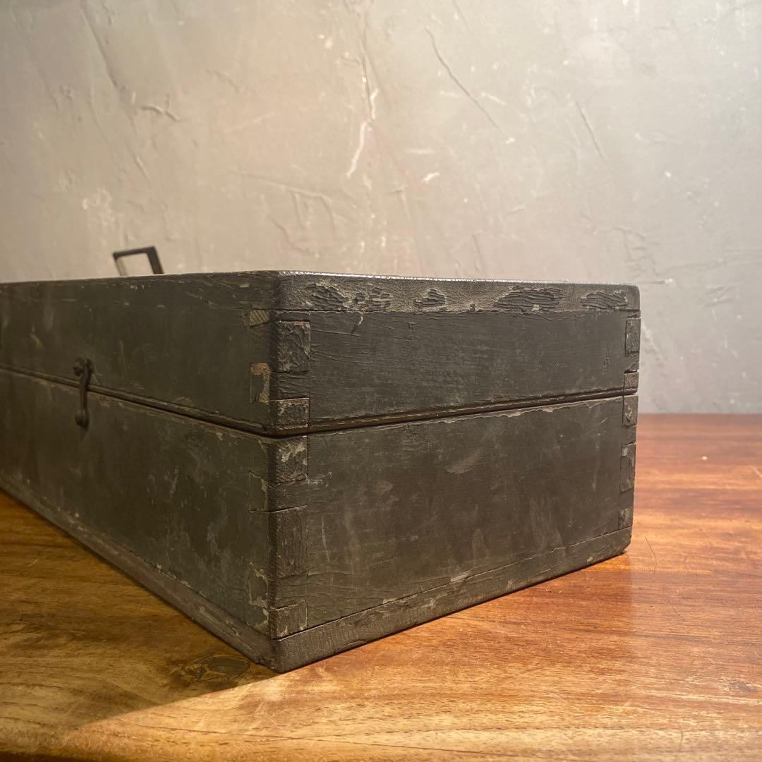 昭和14年 日本軍 固定式機関銃照準具用ケース 木箱 戦前 ミリタリー 稀少