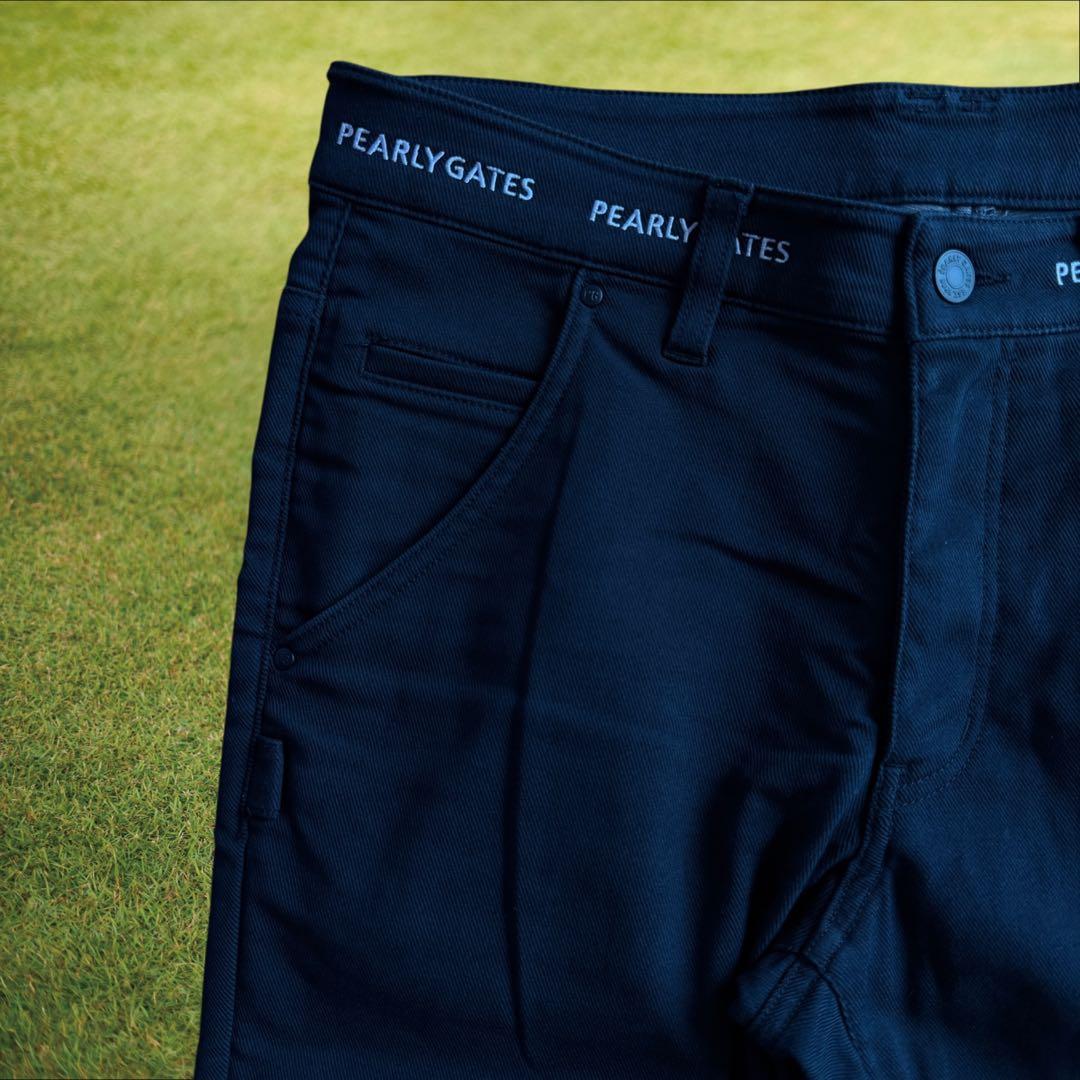 美品　防寒　蓄熱　パーリーゲイツ　パンツ　4 M〜L相当　紺　ネイビー　裏地付き