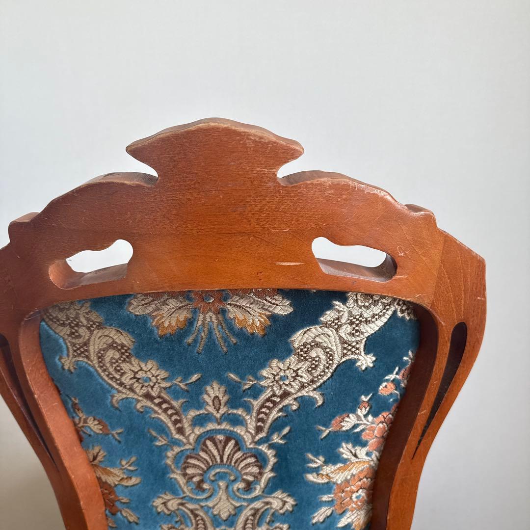 【最終値下げ】金華山織 猫脚クラシックチェア ブルー チェア アンティークチェア