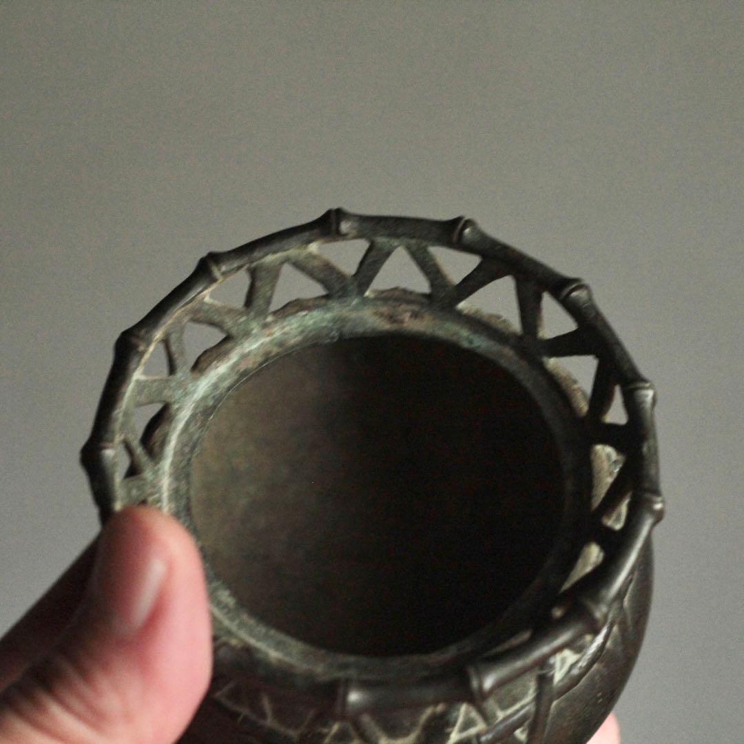 緑青のある 古銅 三足 香炉 古美術 古道具 アンティーク