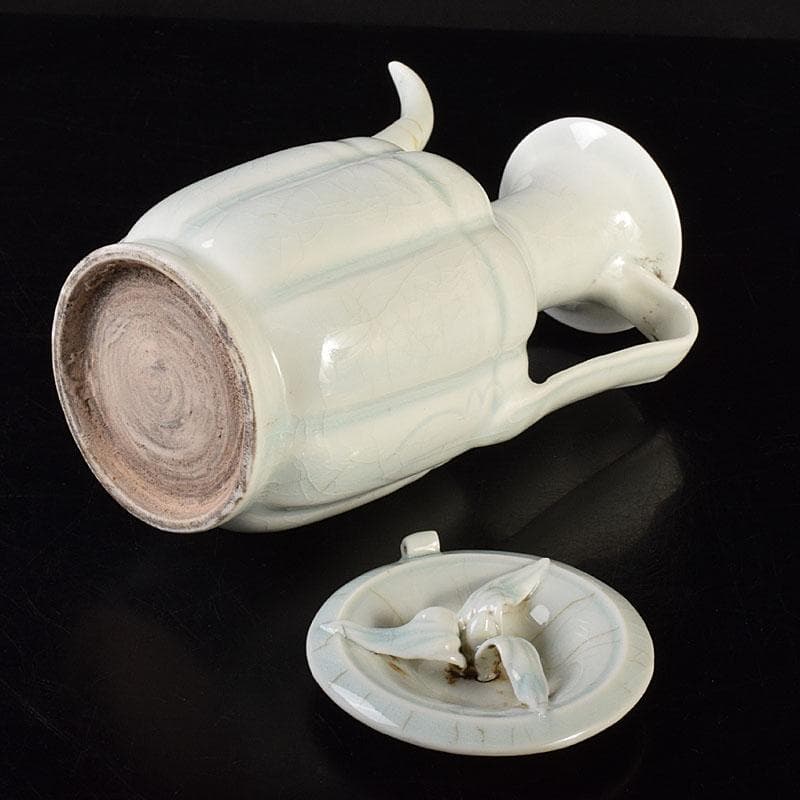 中国　影青　青白磁　蓋付水注瓶　N　7115