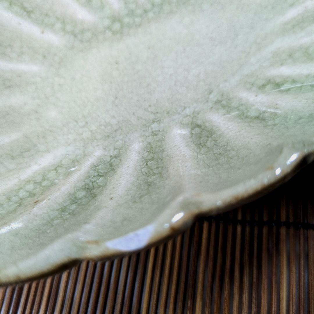 江戸期 尾張徳川家 御用窯 御深井焼 菊割向付皿　五客