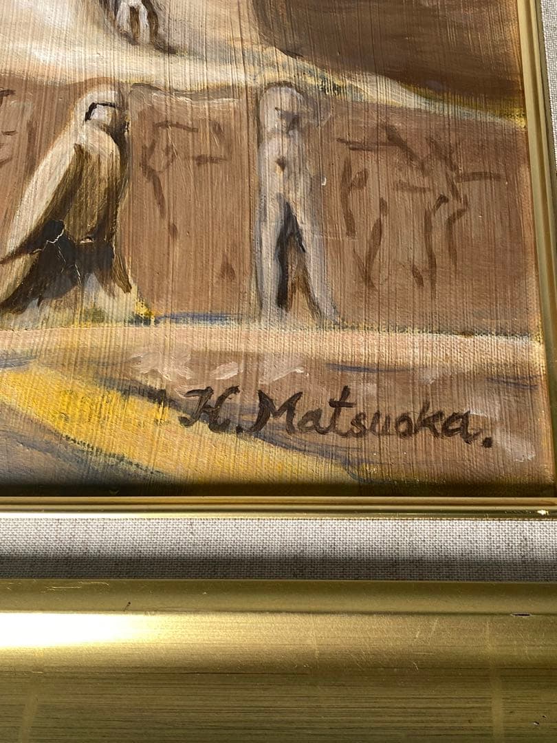 1889❣️ アブ・シンベル大神殿　油絵