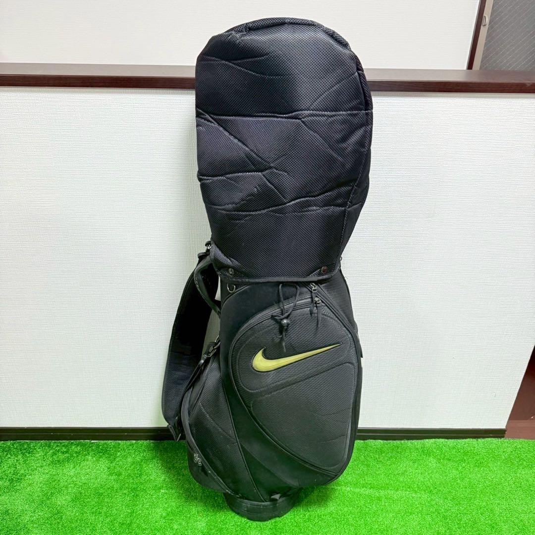 【希少・美品】NIKE ナイキ キャディバッグ ゴールドロゴ フード付