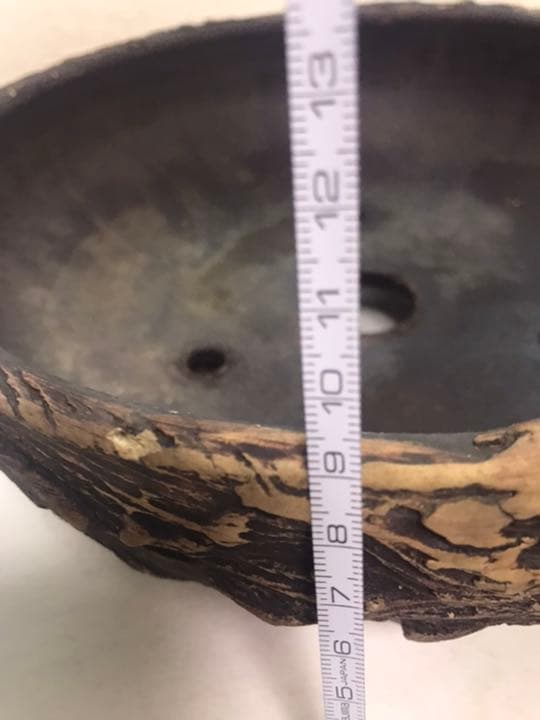 盆栽蜂　超希少激レア松皮盆栽鉢時代3つ足山野草鉢草もの盆栽鉢置き物ゴツゴツした鉢