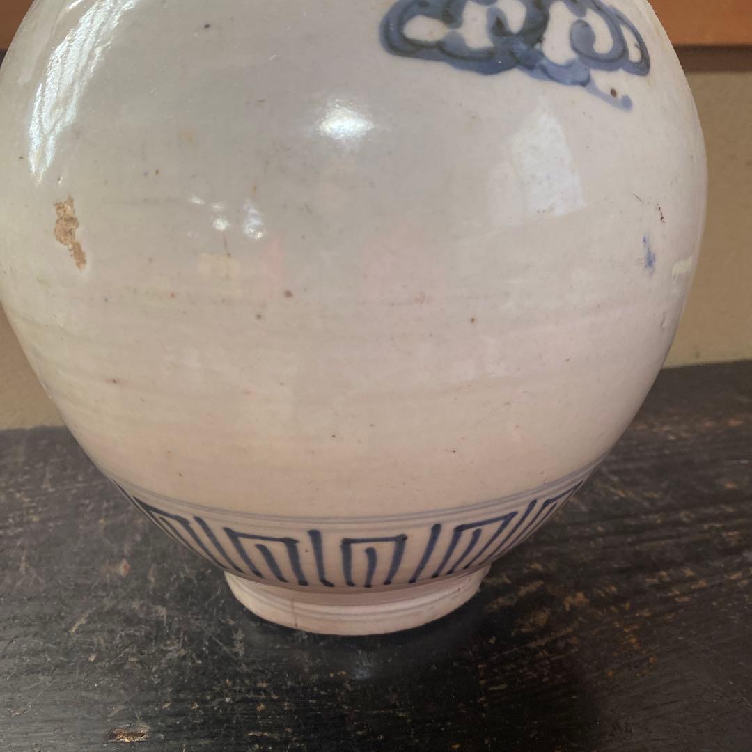 専用　切米焼　染付たこ唐草鳥文大徳利