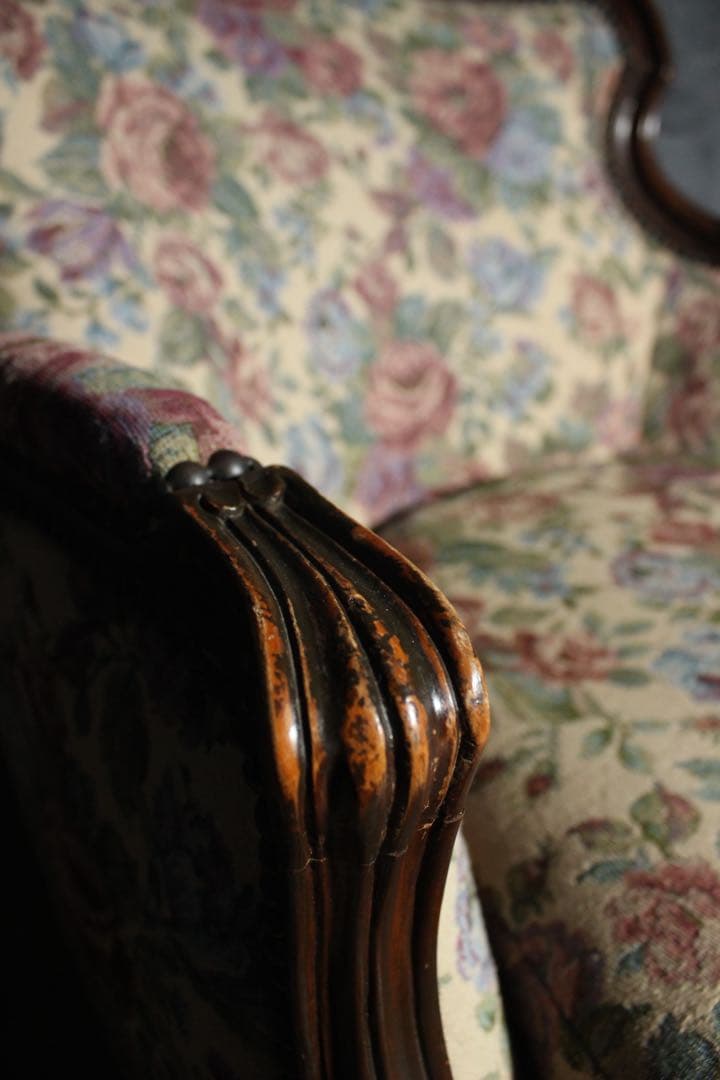 首都圏送無料〜80's アンティーク 花柄　ソファ　2台目　エスハウスインテリア