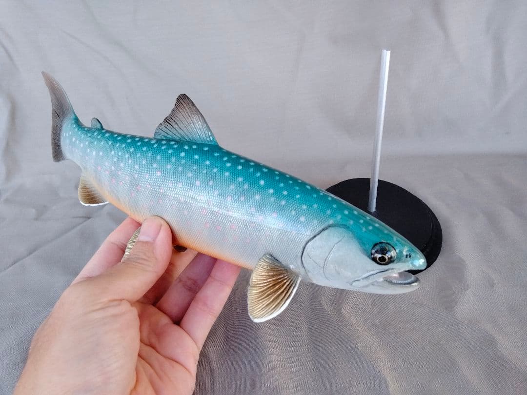 ハンドメイド　27cmミヤベイワナ　フィギュア　レプリカ　オブジェ　ルアー　釣り