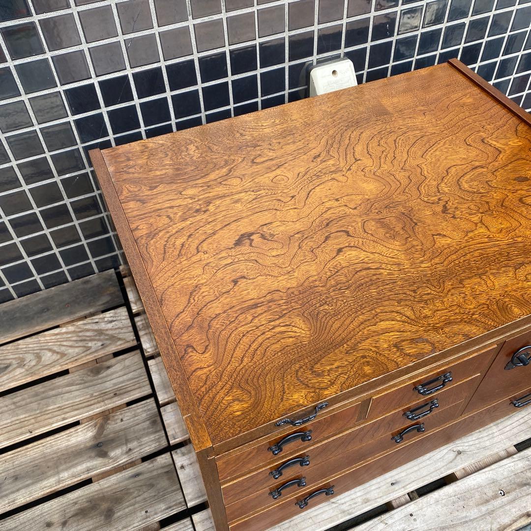 美品 レトロ けやき小袖机 文机 小引き出し 家具 木製箪笥 インテリア