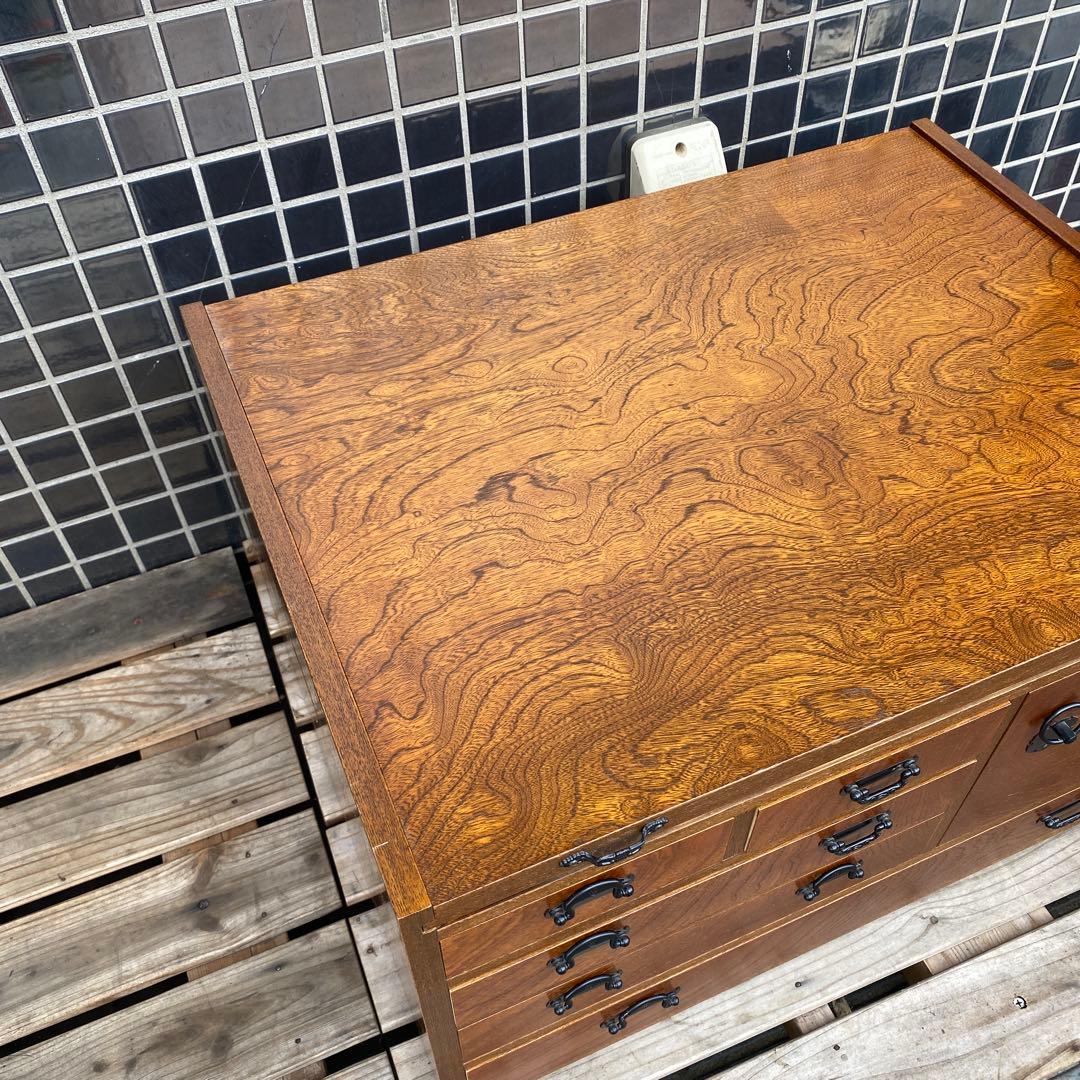 美品 レトロ けやき小袖机 文机 小引き出し 家具 木製箪笥 インテリア